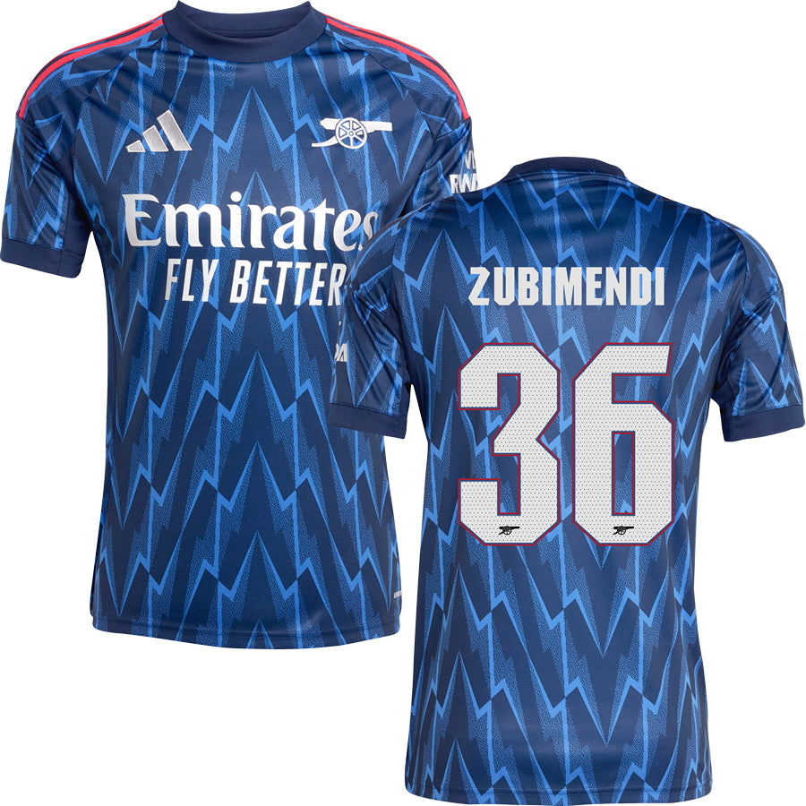 Arsenal Away Jersey #36 ZUBIMENDI 2025/26 Adults