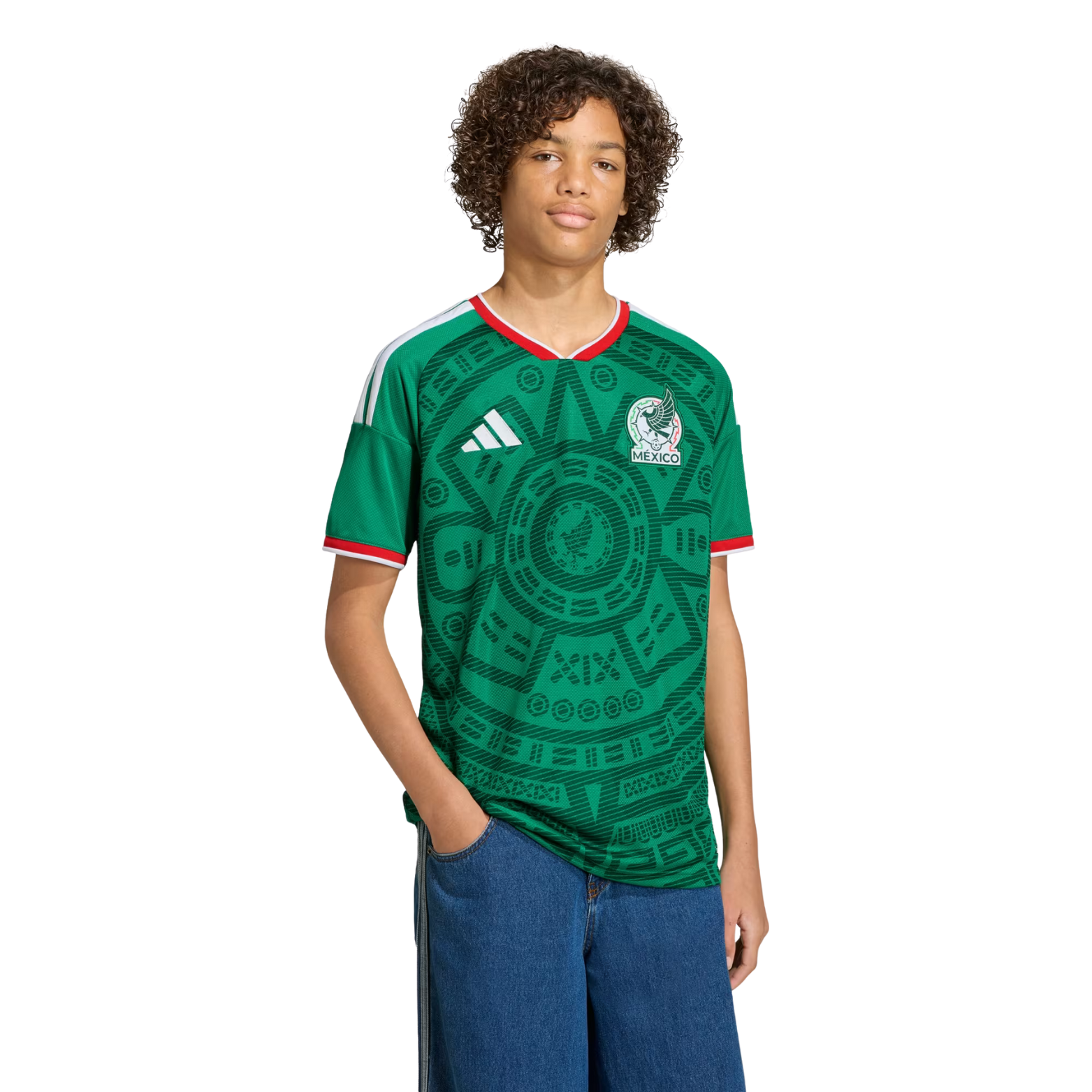 adidas Youth H. Lozano Mexico 2026 Home World Cup Jersey (Bold Green)
