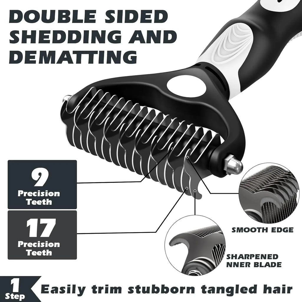 Professional 3Pcs/Set Pet Grooming Brush Set for Shedding Control Massage Bathing Deshedding Tool Dogs Cats Efficient