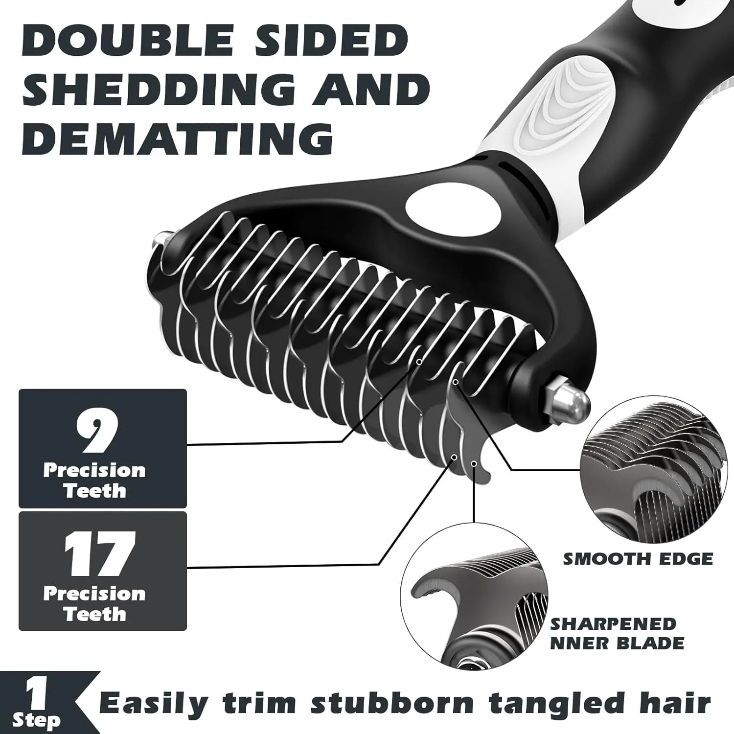 Professional 3Pcs/Set Pet Grooming Brush Set for Shedding Control Massage Bathing Deshedding Tool Dogs Cats Efficient